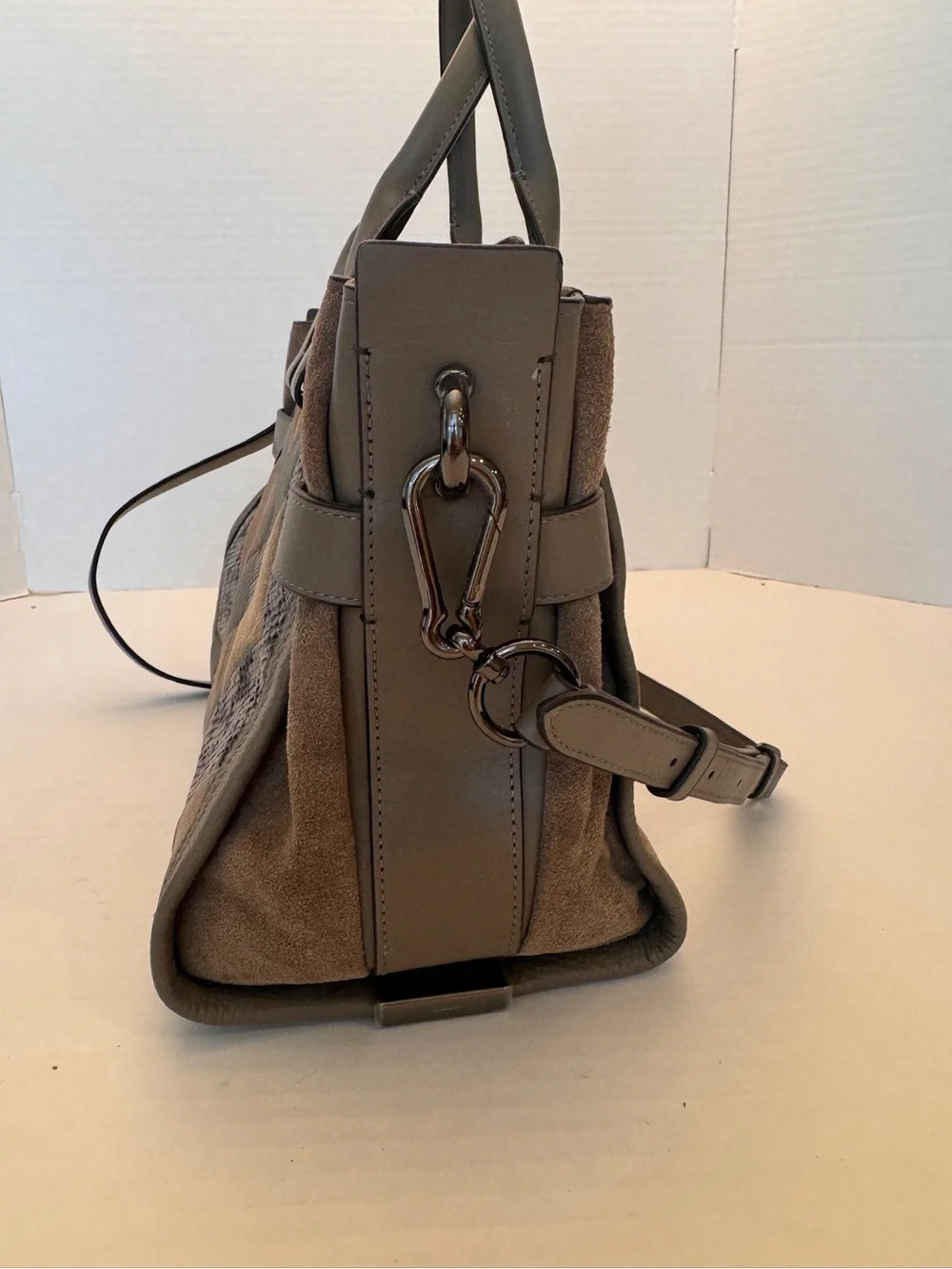 Coach Swagger Patchwork Satchel Purse Snakeskin Quilted Leather Suede NWOT ES